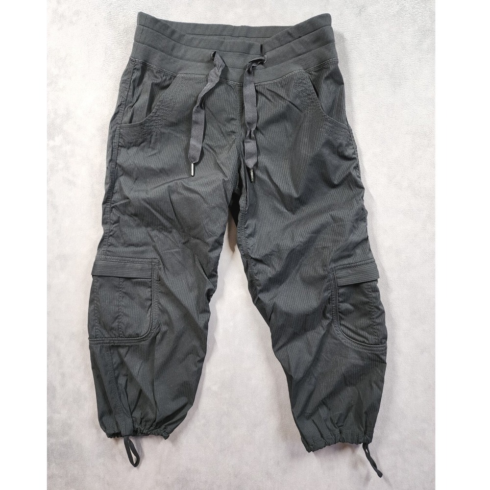 Lululemon Street To Studio Crop Cargo Drawstring Pants Charcoal Grey Women 2